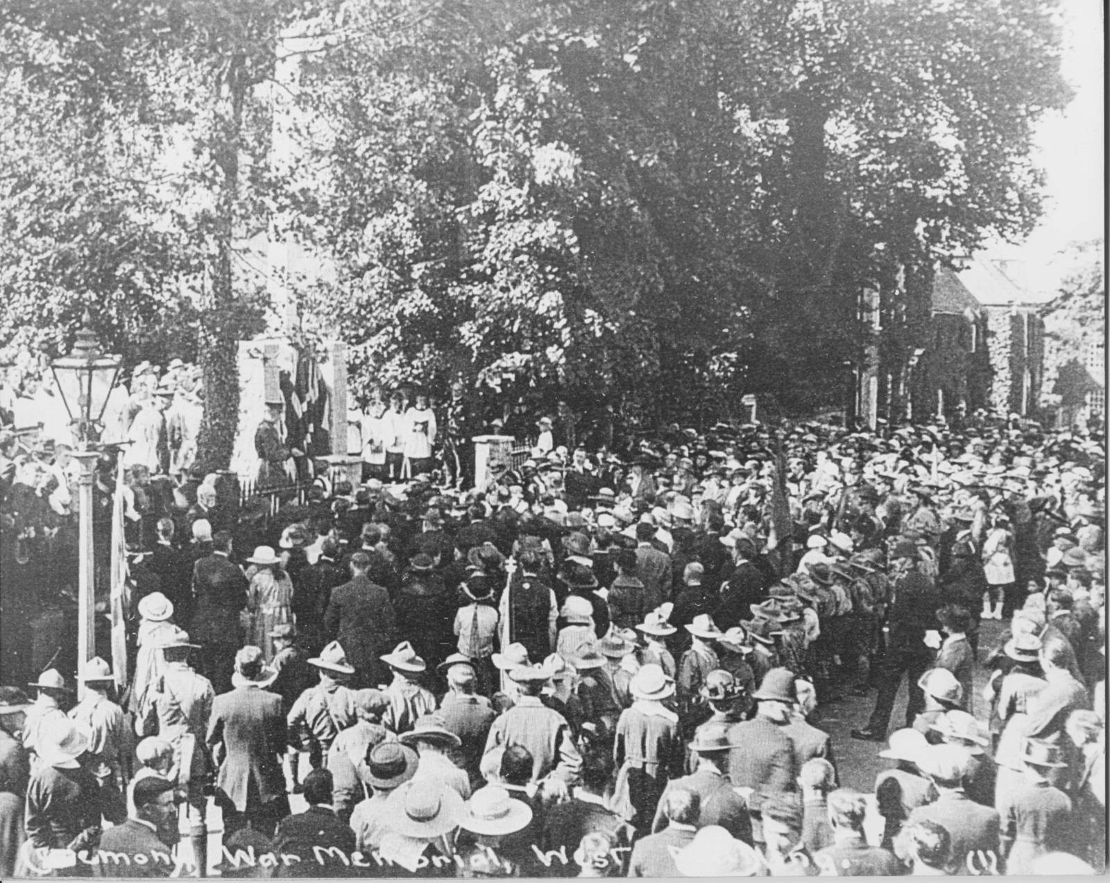 A large crowd, with scouts, choirboys and standard bearers, gathered in the High Street for the dedication of the West Malling war memorial.